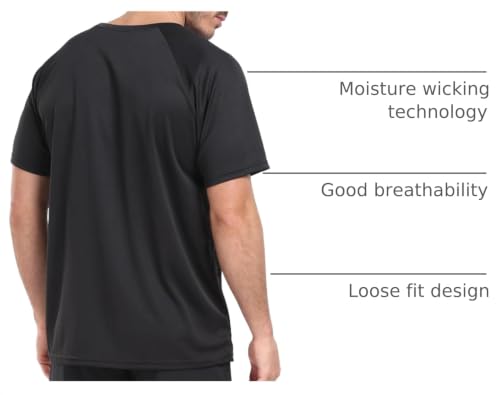 Image of HovSiyla 1 /5 Pack Running Shirts Men Sport Tops Dry Fit Gym Wicking Athletic T Shirts Breathable Cool Workout Shirts