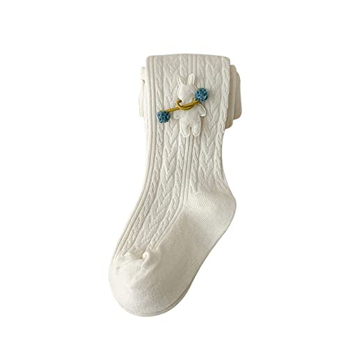 Baby Girls Footed Tights Cute Rabbit Knit Leggings Toddler Comfy Soft Stretchy Pantyhose Pants Stockings Birthday Outfits