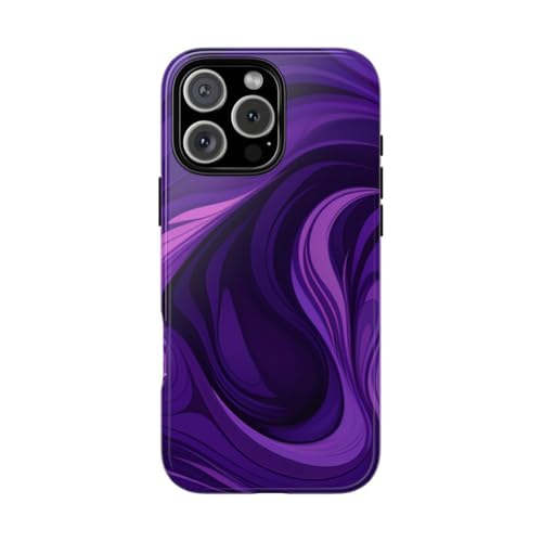Coque violette iPhone 16 Pro Max à motif abstrait pour style urbain chic