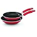 Rachael Ray Porcelain Enamel II Nonstick 9-1/4-Inch and 11-Inch Skillets Twin Pack, Red Gradient