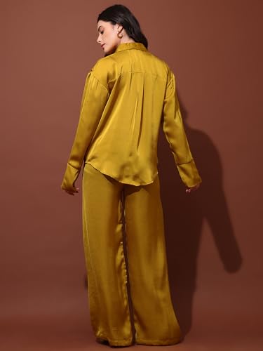 Image of PURVAJA Women's Full Sleeve Shirt & Trouser Solid Co-ords