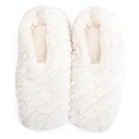 Splosh Womens White Flower Fluffy Slippers Cover