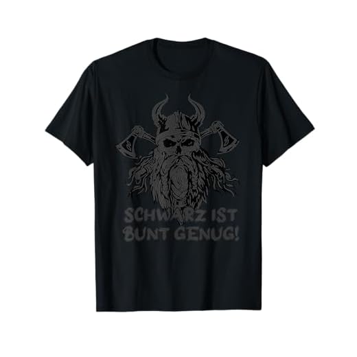 Schwarz ist bunt genug! Wikinger Totenschädel T-Shirt