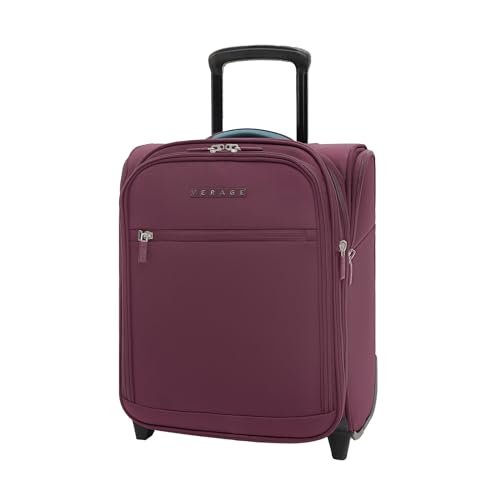 Image of Verage Underseat Carry On Luggage With Spinner Wheels, 16-Inch Rolling Pro, Softside, Grape Red