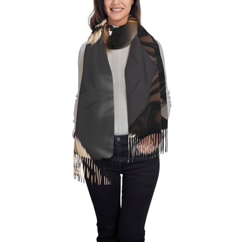 Longue écharpe tendance tigre noir pour vos sorties d'hiver et soirées fraîches