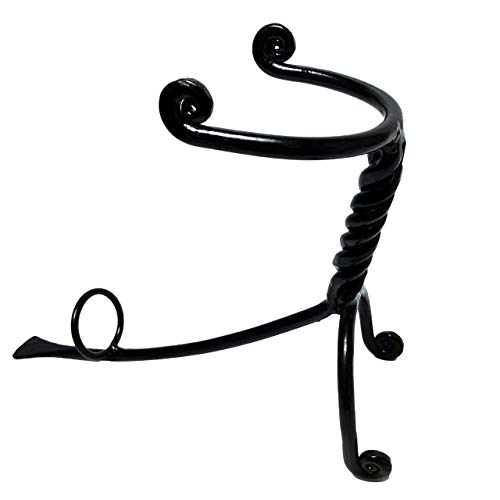 Mythrojan Hand Forged Drinking Ale Horn Rack Twisted Iron Ale Mead Horn Stand Medieval & Viking