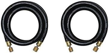 Appion MH120006EAK 1/2" Diameter Hose, 3/8" FL to 1/4" FL Vacuum Certified Refrigerant Hose, 6', Black (2-(Pack))