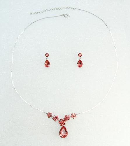 Image of Faship Gorgeous Rhinestone Crystal Floral Necklace Earrings Set