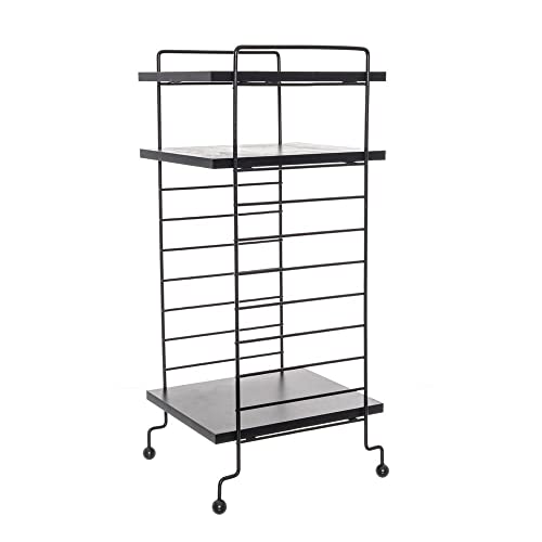 Organizador de Livros Aco/Madeira, Metaltru, Preto com Preto