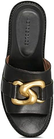 Aerosoles Women's Lima Slide Sandal, Black Leather, 11 | Image 3