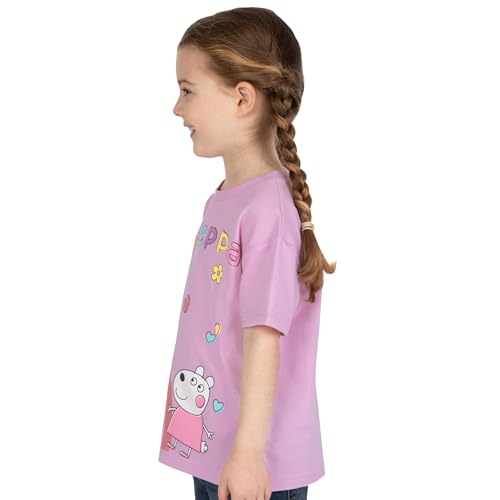Peppa Pig Shirt | Cotton Girls Tops | Girls Short Sleeve Shirt | Glittery Kids Tshirt3