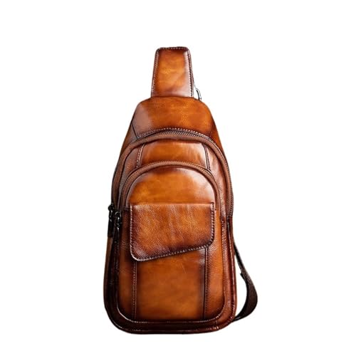 Sac bandoulière en cuir véritable vintage pour homme, l'élégance d'un petit sac de poitrine durable