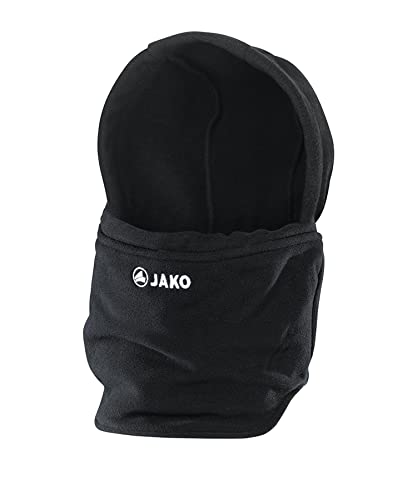 JAKO Unisex Neckwarmer mit Mütze, Schwarz, L-XL