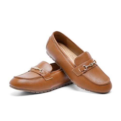 Image of Women's Wide Loafers Casual Slip on Flats Comfort Dressy Shoes