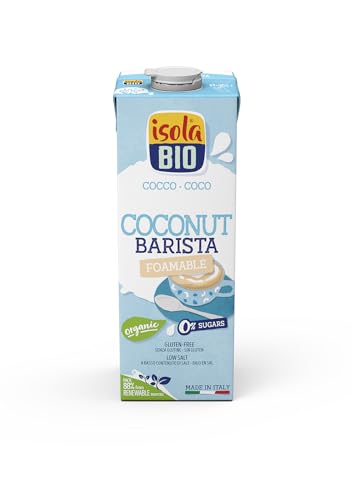 Pack de 6 Unidades de 1 L de Bebida Ecológica Vegetal Coco - Sin Azúcares Añadidos y Libre de Gluten - Apto para Veganos - Ideal para Tomar Sola, con Café o en Batidos