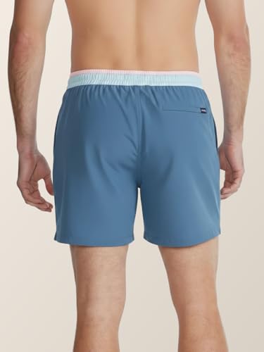 Image of Chubbies Mens Swim Trunks - Mens Swim Shorts with 4-Way Stretch, 5.5 inch Beach Shorts with Elastic Waist, Drawstring,Mesh Lining, Dusty Blue, Small