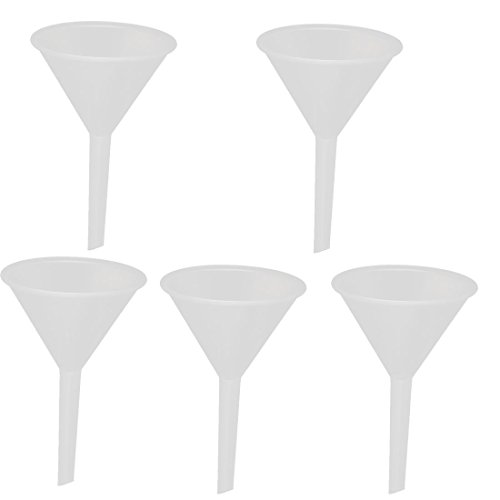 Aexit 75ml PP gauge Liquid Water Oil Filter Funnel Filling Tool Clear 5pcs