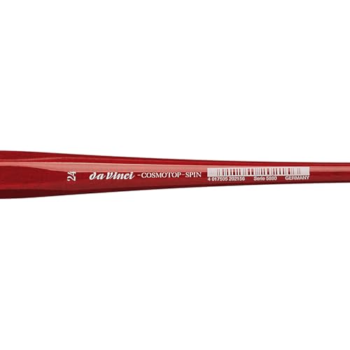 Image of da Vinci Watercolor Series 5880 CosmoTop Spin Paint Brush, Flat Synthetic with Red Handle, Size 24 (5880-24)