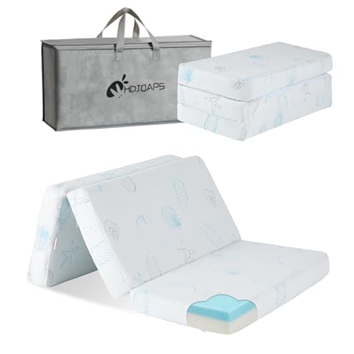 HDJOAPS Pack and Play Mattress, 38"x26"x3" Tri-Fold Pack n Play