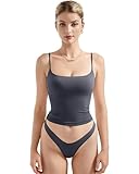 SUUKSESS Women Sexy Square Neck Tank Top Summer Y2K Going Out Tops Casual Sleeveless Basic Cami Shirts (Grey, S)