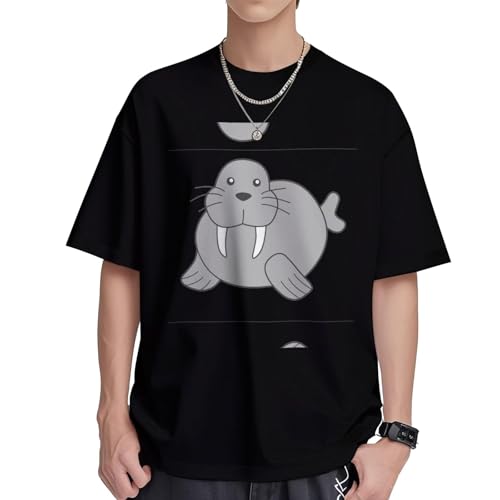 T-shirt manches courtes homme imprimé morse pour l'été en S-XL