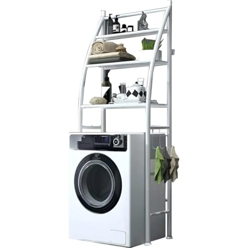 Genérico Estantería Sobre Lavadora - Dimensiones 166x65x25cm - Colores Blanco Y Negro Blanco, Unidad