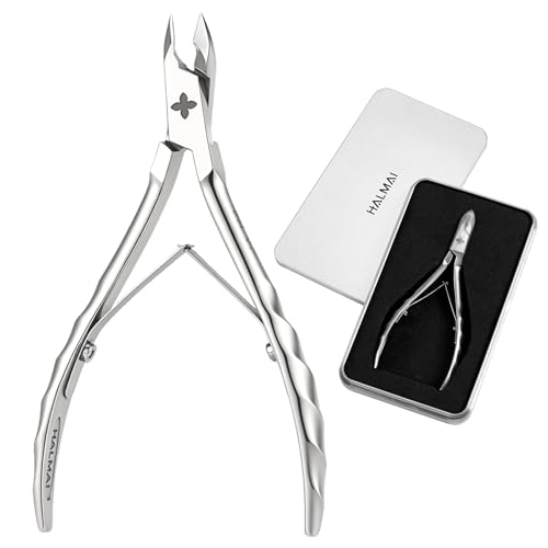 HALMAI Professional Cuticle Nippers - Extremely Sharp Stainless Steel Manicure & Pedicure Tool, Precision Nail Cuticle Trimmer and Cutter Remover for Salon & Home, Beginner-Friendly Design