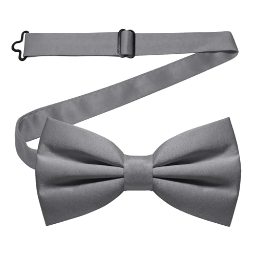 Image of JEMYGINS Solid Color Pre-tied Bow Tie Adjustable Bowtie for Men
