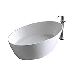 Vasca da bagno ovale bianco lucido, 160,5x80,5x60 cm