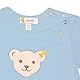 Steiff Baby Jungen T-Shirt Kurzarm, Bequemes Oberteil mit Druckknöpfen, Teddybärmotiv, Blau (Cerulean), 68