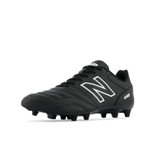 New Balance Men's 442 V2 Academy FG Soccer Shoe, Black/White, 10