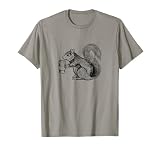 Coffee Drinking Squirrel Funny Sketch T-Shirt