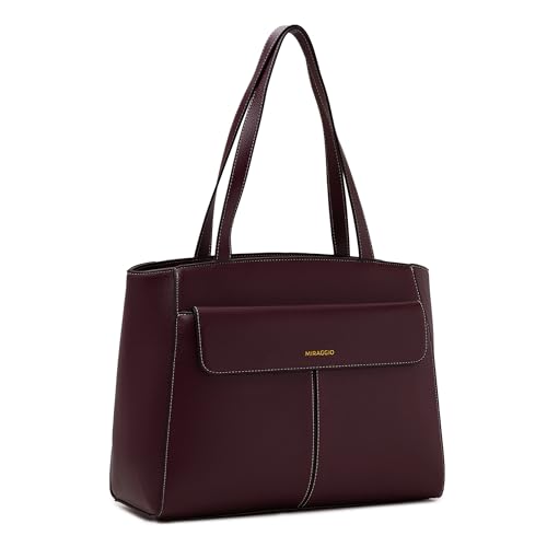 Image of Miraggio Milenna 14 Inch Laptop Tote Bag With Padded Laptop Compartment | Office Tote Bag For Women | Big Totes For Work & Travel With Functional Pockets