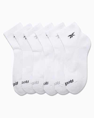 Reebok Womens Socks - 6 Pack Quarter Cut Moisture Wicking Stretch Performance Cushioned Socks for Women (Sizes: 4-10)4