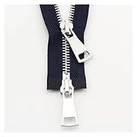 Ritssluiting, Ritssluitingsband, 70/90cm Dubbele Slider Tweeweg Rits Metalen Ritsen for Jas Naaien Kleding Accessoires Handgemaakte Benodigdheden Zwaargewicht (Color : Bianco, Size : 90cm