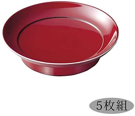 Amazon | 【越前漆器】雅乃 5枚組 銀彩 椿皿 朱妹 | 越前漆器 雅乃 | 小皿