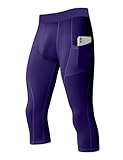SPVISE Purple Men's Workout 3/4 Tights Cool Dry Spandex Base Layer Compression Capri Leggings Men for Gym...
