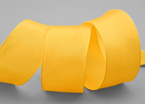 finemark 25 m x 40 mm Wired Edge Ribbon Leo Yellow Dark Yellow (534) Decorative Ribbon with Wired Edges Plain Gift Ribbon Fabric Ribbon Bow Ribbon Visco Wire Made from Renewable Raw Materials - Image 2