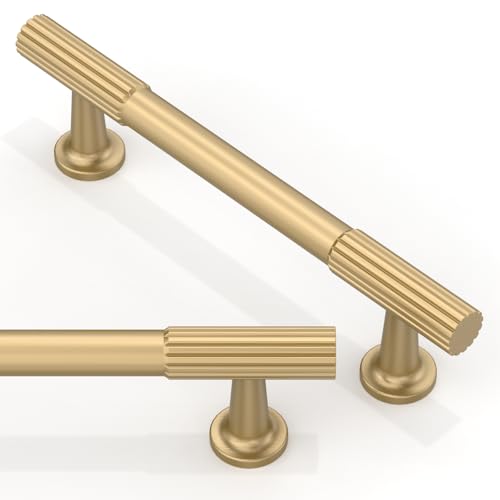 Asimerdeco 2 Pack Champagne Bronze Cabinet Pulls 4 Inch(102mm) Kitchen Cabinet Handles Solid Zinc Alloy Cabinet Hardware Drawer Pulls