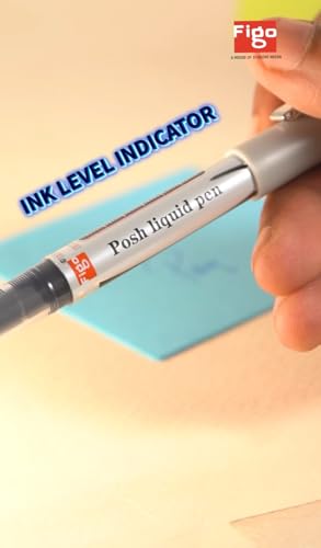 Image of Figo Posh Liquid Roller Pen, 0.7mm Tip, Blue Ink, Pack of 7 (Blue)