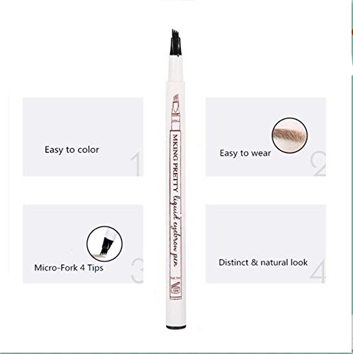 Eyebrow Pencil, Microblading Eyebrow Pen, Tattoo Eyebrow With Precision Applicator Long Lasting, Waterproof, Smudge Proof For Fuller Natural Looking Brows -4 Colors 4 Pcs