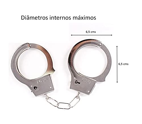 Kit Casal 2un Algemas de Metal Para Realizar Fantasias e Fetiches Sensuais policial Sexy Sexshop