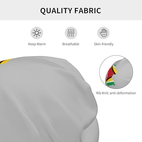 Guyana Flag Map Children Hip Hop Knitted Hat Kids Elastic Leisure Knit Cap Warm Sleep Beanies Black3