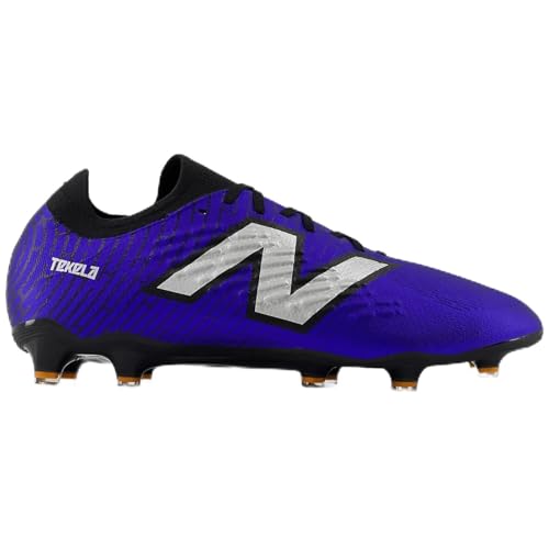 New Balance Unisex Tekela Magia Low Laced Fg V4+ Soccer Shoe, Infinity Blue/Metallic Silver/Black, 8 Wide US Men