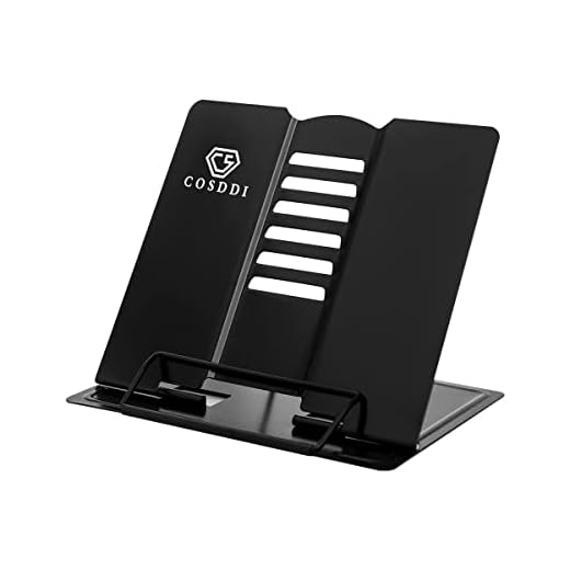 CS COSDDI Soporte de libro de metal plegable,Soporte de lectura ajustable,Soporte de lectura de cocina (Negro)