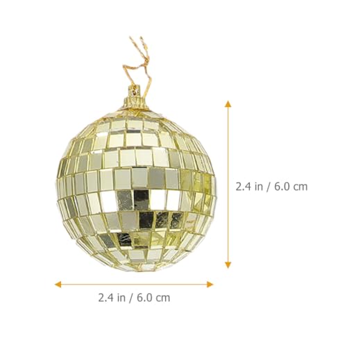 Bolas espejadas reflectantes Cabilock, 12 piezas, doradas, para decoración de árbol de Navidad, bodas y fiestas temáticas años 70 miniatura 4