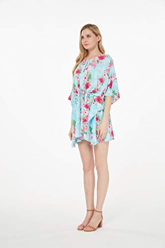 Image of Hawaii Hangover Family Matching Clothes, Pink Hibiscus Vine Turquoise | Family matching Hawaiian outfits, Pink Hibiscus Vine Turquoise, lightweight rayon, machine washable, tropical floral print