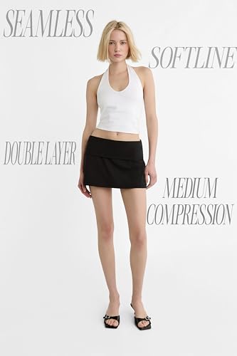 Image of SIGHTBOMB Seamless Super Soft V Halter Neck Microfiber SOFTLINE Active WEAR /Casual WEAR Cuddle Spaghetti TOP for Women