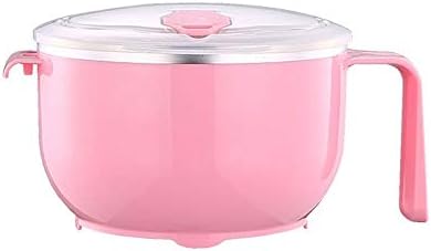 KNOKR Bowls, Large Capacity Stainless Steel Instant Noodle Bowl,Lunch Box with Lid Food Cup Salad Bowl (Color : 4)