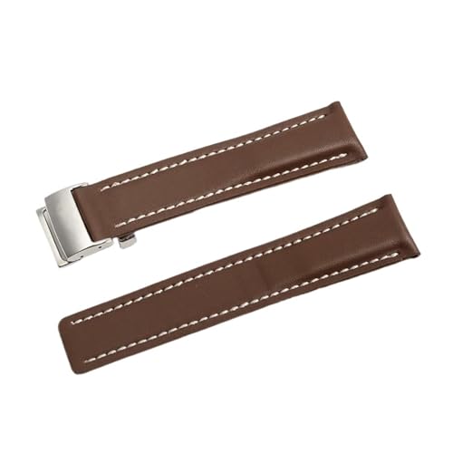 jfhffj �u���C�g�����O �A�x���W���[ 20mm 22mm 24mm �{�v���v�o���h �X�g���b�v �c�[���ƌ݊���������܂��B(Brown Silver buckle,22mm)